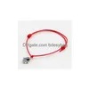 Charm Bracelets 100Pcs/Lot Lucky String Evil Eye Red Wax Cord Adjustable Bracelet Diy Jewelry New Drop Delivery Jewelry Bracelets Dhueh
