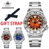 Relojes de pulsera Addiesdive Monster V2 Frost Reloj automático para hombre NH36A Cristal de zafiro mecánico para hombre 62mas Negro PVD Buceo luminoso 200M Muñeca