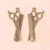 Charms 6pcs Barber Scissor Comb Zinc Alloy Pendant Jewelry DIY Handmade Earrings Bracelet Necklace 24 53mm