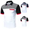 Herren T-Shirts Polo Kurzarm Streifen Kleidung Sommer Streetwear Casual Fashion Tops 230407