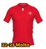 2023 Europa Malta San Marino Andorra Fußballtrikots Heim Rot und Blau 22 23 MALTA Jordi Alaez Iker Alvarez hui66688 Männer Thai Version Fußballtrikot