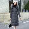 Women's Trench Coats Winter Hooded Down Cotton-padded Jacket Foreign Style Korean Slim Long Knee-length Warm Coat