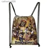 Backpacks Anime Black Clover Backpack Manga Asta Drawstring Bags Casual Boys Girls Outdoor Travel Storage Bag Shoes Holder Book Bags GiftL231108