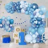 Party Dekoration blau Ballon Girlande Arch Kit Hochzeit Geburtstag Ballon 1. Jahr Kinder Baby Shower Boy Latex Ballon