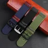 Uhrenarmbänder BEAFIRY Nylon-Lederband, 20 mm, leicht, atmungsaktiv, gewebt, Schnellverschluss-Armbänder, Blau, Schwarz, Grün