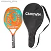 Tennisracketar Carbon Beach Tennis Racket Professional Soft Eva Face Beachtennis Padel Racquet With Ball Bag Adult Unisex Q231109