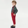 Zestawy odzieży Top and Top Toddler Boys Zestaw odzieży jesień Zima Dzieci Formalne koszulę TopsSpendender Pants 2PCS Suit Kids Bożym Narodzenie 231108