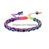 Braccialetti con perline fatti a mano con perline Braccialetti con ciondoli blu malocchio blu Turchia per le donne Corda intrecciata Corda Fatima Perline Bracciale a catena D Dhe1H