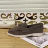 LP shoes Summer Charms Walk embellished suede loafers Apricot leather men casual slip on flats women Luxury Designer flat Dress shoe Jogging Walking 35-45