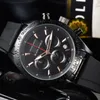 Tudo Wrist Watches for Men 2023 Mens Watches All Dals Works Quartz Watch High Hights Top Top Luxury Clock Clock Black Shield Fashion Leather and Rubber Strap