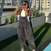 Women's Jeans Gotoola Women Style Personality Street Big Pocket Wide Leg Pants Loose Dungarees Pure Color Hip Hop Long