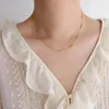 Chaînes Rhysong 316L en acier inoxydable avec petit bloc de perles exquise mode clavicule chaîne collier Kpop collier bijoux pour femmes 2024