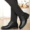 Boots Real Leather Snow Men Warmest Wool Inside Black Winter Business Casual Shoes Non Slip Fashionable