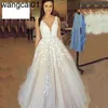 Robes de soirée Robe de mariée 2023 Sexy Col en V Court Train Backss Robes Classique A-ligne Princesse Luxe Robe De Noiva Plus Taille 0408H23