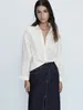Blusas femininas 2023 outono moda casual camisa de manga comprida chique botão-tipo cor sólida all-match top mujer