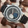 Män lyxig designer Automatisk kvarts Mens Auto Chronograph Tachymetre Primero Watch Leather Band Watches