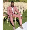 Men's Suits Blazers Latest fashion Pink Groomsmen Suit Groom Tuxedos Men's Wedding Suits Formal Prom Dinner Man Blazer 2 Pieces 231109