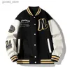 Giacche da uomo Uomo Varsity Giacca bomber da baseball Hip Hop Harajuku Bone Lettera Patchwork Giacche in pelle Streetwear Donna Cappotti universitari unisex Q231109