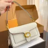 Designer tas tabby tas Luxe Tote Meisjesmode tas Dames schoudertas Topkwaliteit effen kleur tas met ketting Mode tas Echte pick-up gesp Macaron kleine tas