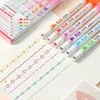 Markörer 6-stycken Flower Star Decal Pen DIY Graffiti Outline Marker Highlighter Clipbook Diary Handskriven Ritning Pen 230408