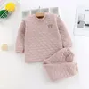 Clothing Sets Winter Pajamas For Baby Kid Clothes Suit Three Layers Cotton Toddler Boys Children Clothes Girl Thermal UnderwearPant Sleepwear 231108