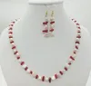 Necklace Earrings Set 7MM Natural Lavender Baroque Seawater Pearl And Irregular Red Coral Stud Classic Ladies Party 50cm