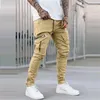 Men's Pants Side Pockets Cargo Zipper Black Hip Hop Casual Male Joggers Trousers Fashion Streetwear