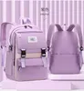 学校のバッグFengdong Purple School Backpack for Girls High School Book Bag Waterproof Light Weight SchoolBag Student Pack Teen SchoolBag 230408