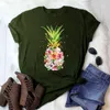 T-shirts pour femmes Creative Design Fleur Ananas Imprimer T-shirt À Manches Courtes Kawaii T-shirt Femme Chemise D'été Coton Graphique T-shirts Femme Tops