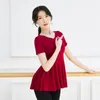 Vêtements de scène adulte confortable Modal col en V danse du ventre Peplum t-shirt haut Costume pour femmes pratique danse vêtements danseur vêtements