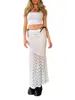 Rokken Dames S Hoge Taille Wit Kant Midi Rok Y2k Fairy E-Girls Slim See Through