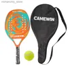Tennisracketar Comewin Full Carbon Fiber Professional Beach Tennis Racket Eva Soft Surface Tennis Racket med väska och Ball Racket Beach Q231109