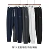 Мужские брюки 2023, осень и зима, американские повседневные спортивные штаны с жидким аммиаком, воздушным хлопком и эластичной резинкой на талии, с вышивкой на ногах