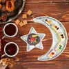 Decoração de festa Eid Mubarak Bandeja de ferro Tabela de alimentos Display para sobremesas de pães