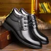 Laarzen Echt leer Sneeuw Heren Warmste wol aan de binnenkant Zwart Winter Business Casual Schoenen Antislip Modieus