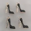 Charms 10 stycken Emalj High Heels Charm Make Women's Shoes Pendant Halsband Keychain Diy Jewelry Wholesale 20x15mm