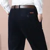 Pantaloni da uomo doppio velluto a coste pieghettati uomo autunno spesso dritto allentato kaki nero pantaloni casual pantaloni maschili vita alta 2023