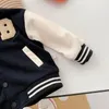 Coat Bear Leader Kids Baby Girls Autumn Spring Full Sleeve Patchwork Alfabet Baseball Uniform Children Barn Outwear Jacket Coat 2-7Y 231108