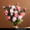 Fiori decorativi Simulazione Bouquet di fiori di rosa Decorazione Soggiorno Ornamenti da tavolo Forniture per la casa Donna Uomo Regalo di compleanno