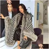 Женский меховой фальшивый пальто Sier Poat Зимнее женское платье Houndstooth Cape in Stock Cloaks Jacket для вечерней вечеринки x1106 Drop Delivery Appare dhnmi