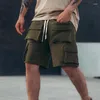 Shorts masculinos verão hip hop europa estados unidos rua homens solto esportes lazer multi-bolso carga 5 pontos calças