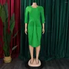 Robes décontractées Chic élégant rose bleu blanc vert vêtements pour femmes tendance 2023 dames pour les occasions officielles avec manche