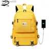 Zaini Fengdong moda zaino giallo borse da scuola per bambini per ragazze impermeabile oxford zaino da scuola grande per adolescenti zainettoL231108