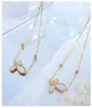 Ожерелья с подвесками INS, очаровательное 18-каратное позолоченное ювелирное изделие из нержавеющей стали, подарок для вечеринки, циркониевое ожерелье в форме бабочки для женщин