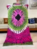 Ethnic Clothing 2024 Summer Short Sleeve Dress With Big Scarf African Dashiki Floral Printing Solid Cotton Loose Caftan Lady Maxi Casual