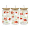 Stocked US/CA 16oz Mugs Sublimation Blanks Clear Frosted Glass Tumblers Juice Soda Water Bottles Christmas DIY Printing Cups