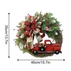 Decorative Flowers Cottage Wreaths For Christmas Aesthetical Creative Front Door Garland With Large Bow Home Decor Products Courtyard