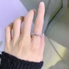 Anello con diamante Moissanite con taglio a pera eternità 100% reale argento sterling 925 Anelli con fascia nuziale per le donne Gioielli di fidanzamento