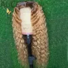 Curly 13x6 Lace Human Hair Wigs With Baby Non-Remy 130 150% Pre Plucked Glueless Bleached Knots