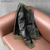 Herrjackor Nya män A1 Flight Suit Jacket First Layer Waxed Horse Leather Jacket Slim Short Stand Collar Baseball Coat Q231110